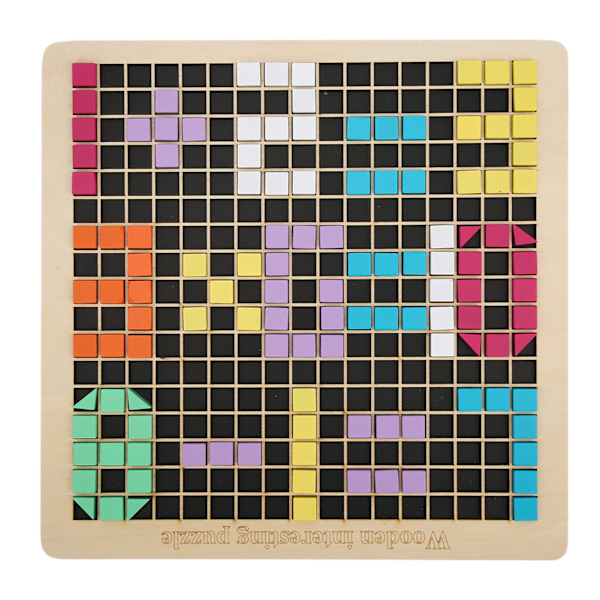 Barn trä mönster block som styrelse geometriska matchande spel Blocks set pussel leksak