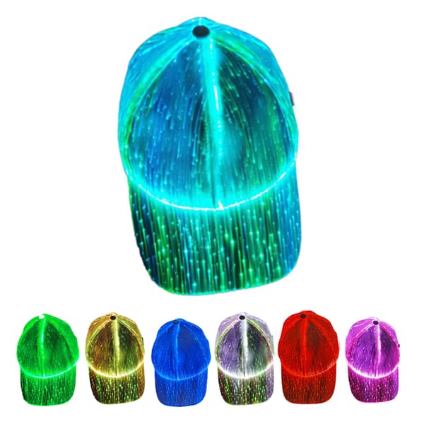 Halloween Farveændrende LED Lysende Hat Julefiberoptisk Baseballhat Hip Hop Hat