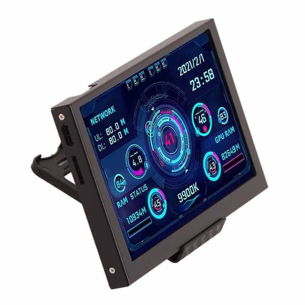 Computer Temp Monitor 5-inch IPS Screen Multiple Theme USB C Connection PC CPU Data Monitor for PC CPU GPU RAM