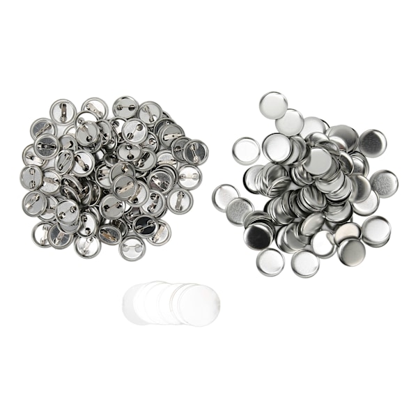 100 Set Blank Knappmärke Delar Set Rund Form Rostskydd Enkel Utskrift Knappnålsmärke Kit för Knappmaskin 25mm/1.0in