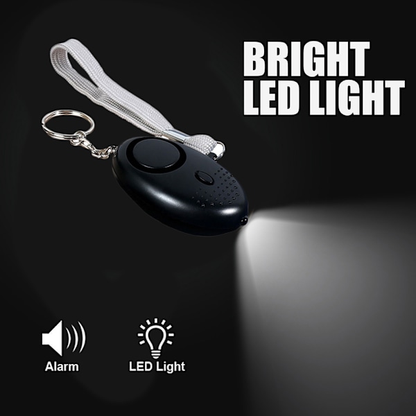 5 stk alarm 140DB nødsjälvforsvar sikkerhedsalarm nøglering med LED-lys til kvinder børn og ældre