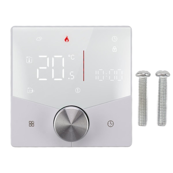 Smart termostatknopp Design LCD-färgskärmspanel Digital termostat för bastu Golvvärmesystem Vit