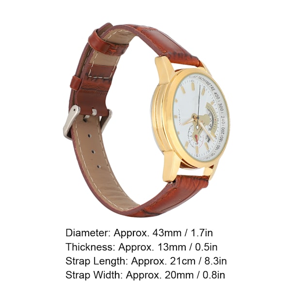 Mænd Automatisk Mekanisk Ur Vandafvisende Kalender PU Læderrem Mand Armbåndsur