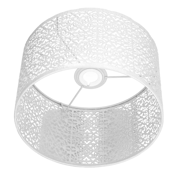 Lampe Skærm Hul Metal Lampe Skærm E27 E14 Universal Anvendelse God Varmeafledning Fint Lampebeskyttelse Hvid
