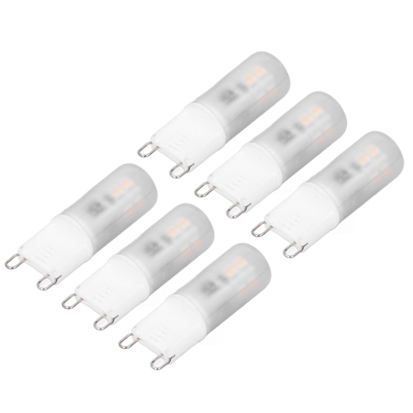 6st G9 LED-lampor Keramiska 200LM G9 Baslampor för byte av vägglampa ljuskrona 2W 20W Halogenekvivalent 220V Varmt ljus