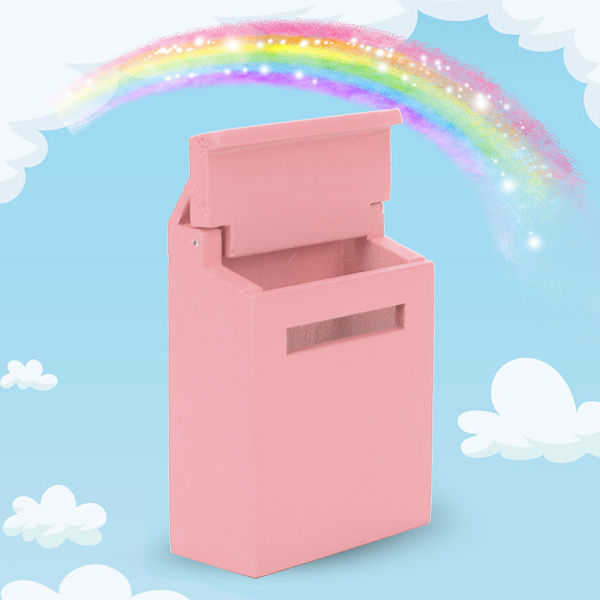 1:12 Miniatyyri Nukkekoti Deko Villa Tarvikkeet Värillinen Puu Postilaatikko Käännettävä Postilaatikko Vaaleanpunainen