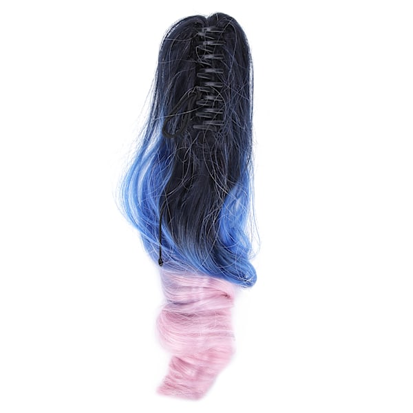 Gradient 3 färger Claw Clip Hår Peruk Extensions Hårstycke Curly Wig Hästsvans Peruk 55 cm Stil: tre