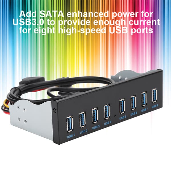 PC-dator frontpaneladapter: USB 3.0 19PIN 8-portars hubb med optisk enhetsförlängning