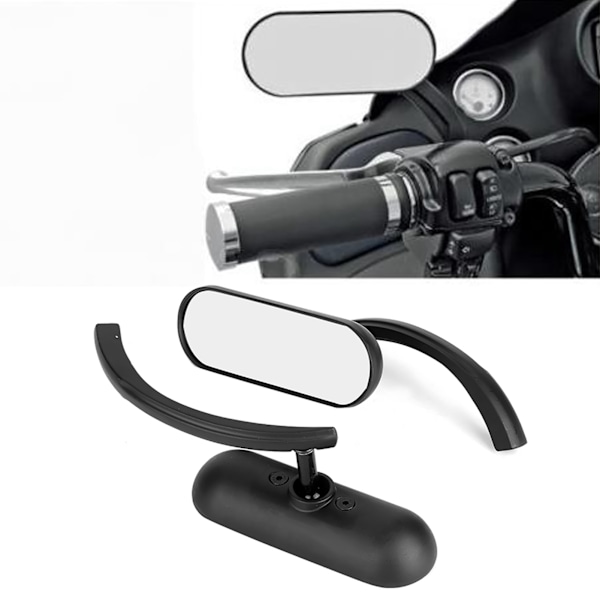 2 stk. Motorcykel Sorte Mini Oval Bagspejl til Honda Shadow 600/750/1100 ACE