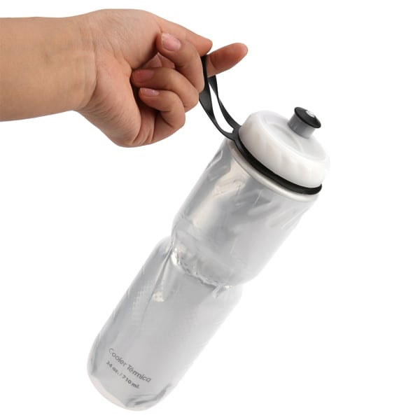 710 ml udendørs dobbeltlags termisk PE-sportsflaske til varmt og koldt vand (sølv)