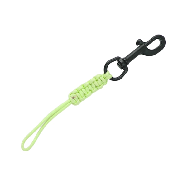 Håndvevd dykketau Anti Lost Strap Lysende undervannssikkerhetsrep Dykking BCD-utstyr med 316 rustfritt stål hurtigspenne Lys grønn