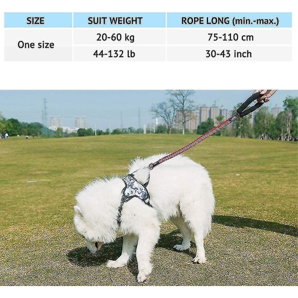1 st Stort Hundkoppel Anti Dragkraftigt Repkoppel För Stora Hundar Från 20 Till 60 kg