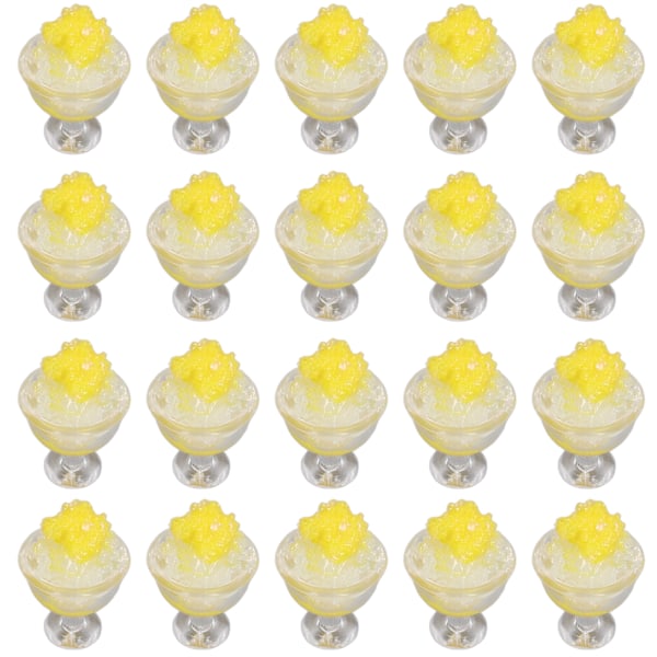 20 kpl 1:12 Nukkekodin Smoothie DIY Hauska Simuloitu Miniatyyri Smoothie Nukkekodin Koriste Tarvikkeet Keltainen
