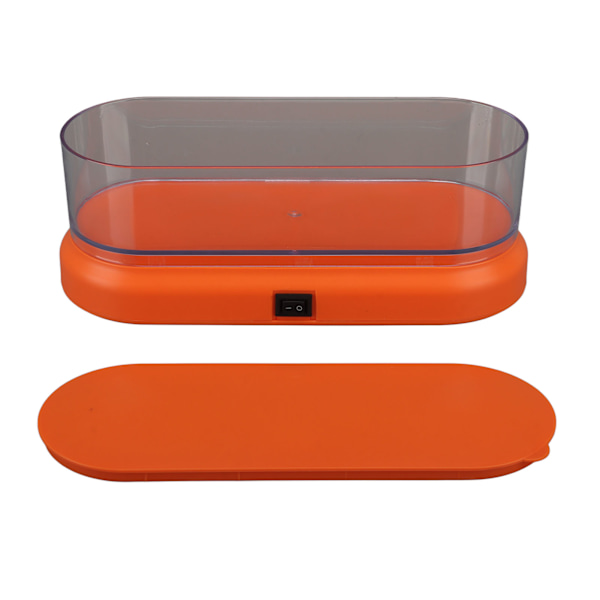 Mini rengöringsmaskin Lågbrus bärbar ultraljudsrengöring för smycken glasögon sminkborste orange