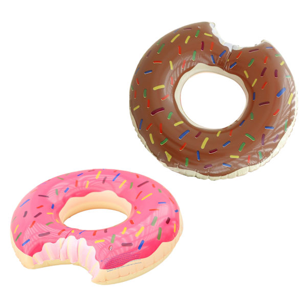 2 stk. svømmebøjle til voksne pool donut form tykkere PVC oppustelig 120cm L
