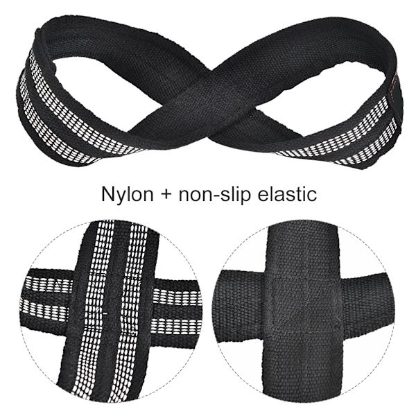 1 par Figur 8 Viktlyftsremmar Dödlyft handledsrem för pull-ups Horisontell stång Styrkelyft Gym Fitness Bodybuilding Utrustning(M)