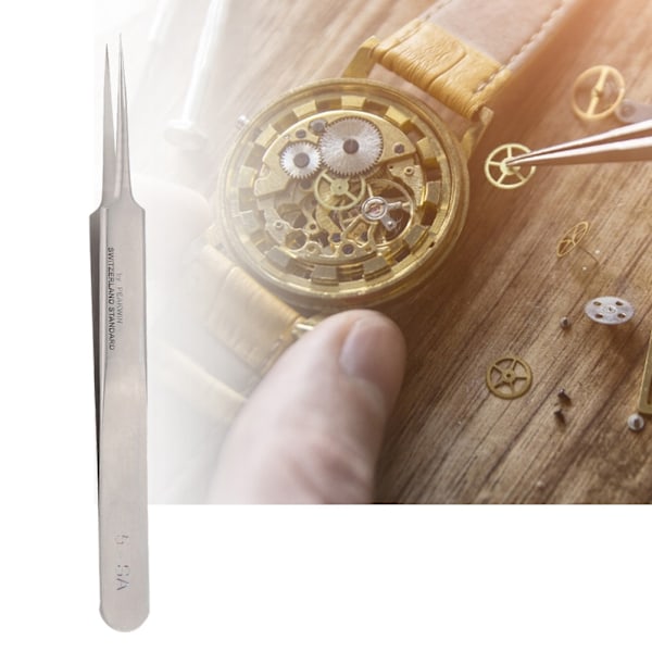 Antimagnetisk syrafast pincett i rostfritt stål Reparationsverktyg för klocka med hög hårdhet (#1)
