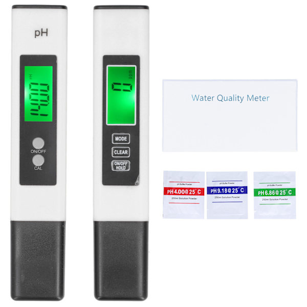 PH TDS Meter Combo 0,01pH Pen med høj præcision ±2 % aflæsningsnøjagtighed 3 i 1 EC temperaturmåler (A2(hvid) PH02SL(hvid))