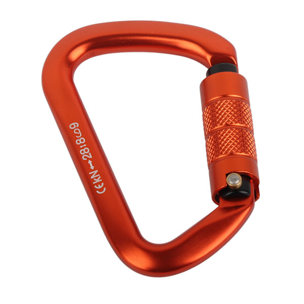 Hållbar Karbinhake i Flygplansaluminium med Automatisk Lås, D-Form, Säker för Klättring, Camping utomhus (Orange)