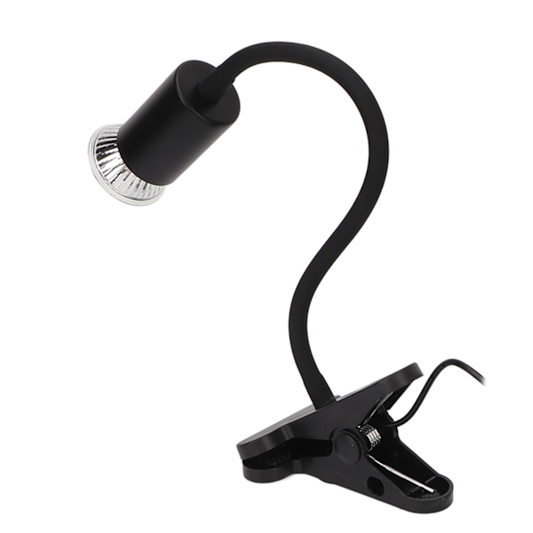 Reptilklemme Varmelampe Professionel Justerbar UVA UVB Reptil Lys med Lang Lampehælder UK-stik 220V Sort