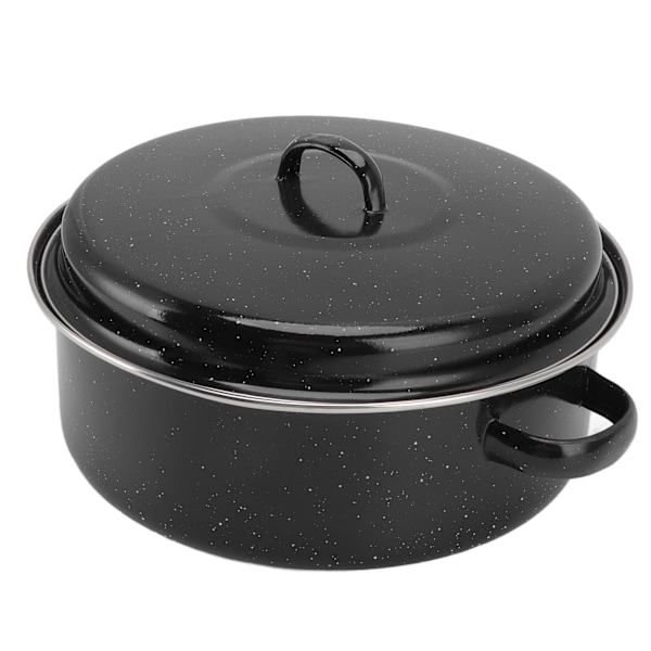 Stegepande med Sort Sprækket Overflade Husholdningsbrug Non Stick BBQ Gryde Stegepande med Låg til Ristet Sødkartoffel Kastanjer Jernbeskyttelse 28cm