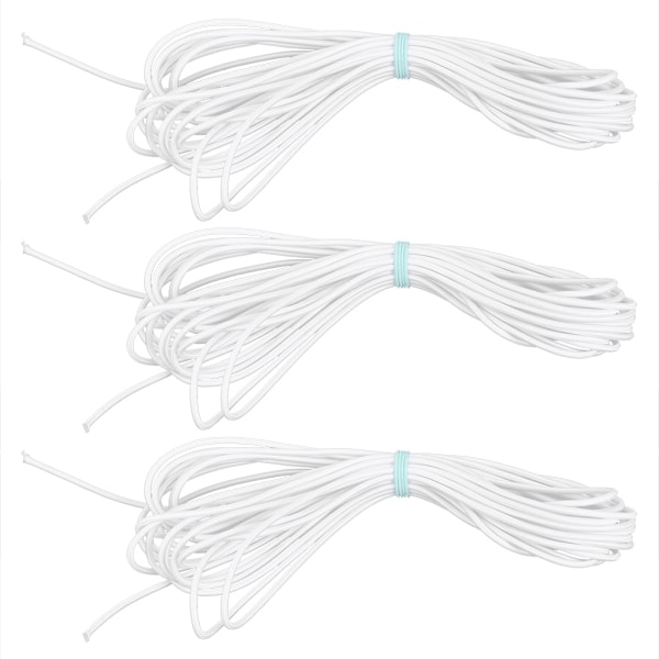 3 påsar 3 mm 10 m/32,8 fot Rund elastisk rep sladd Gör det själv-kläder Elastiska kläder Sytillbehör