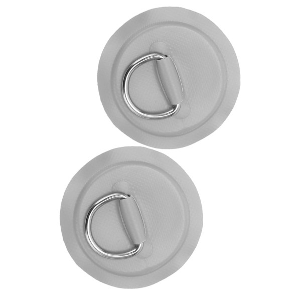 D-Ring Pad Patch PVC Oppustelig Båd Flot Jolle Kano Surfbræt Kajak Fastgørelse Grå