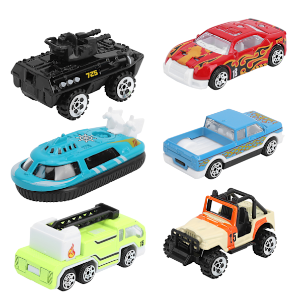 1:64 Metalliautolelu Simulaatio Palokunta-auto Ajoneuvomalli Lapset Lasten Autolelu 6kpl/setti