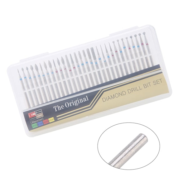 30 st/set Diamantborr Nagelbits Nagelband Död hud Rengöring för nagelfilar Manikyrverktyg