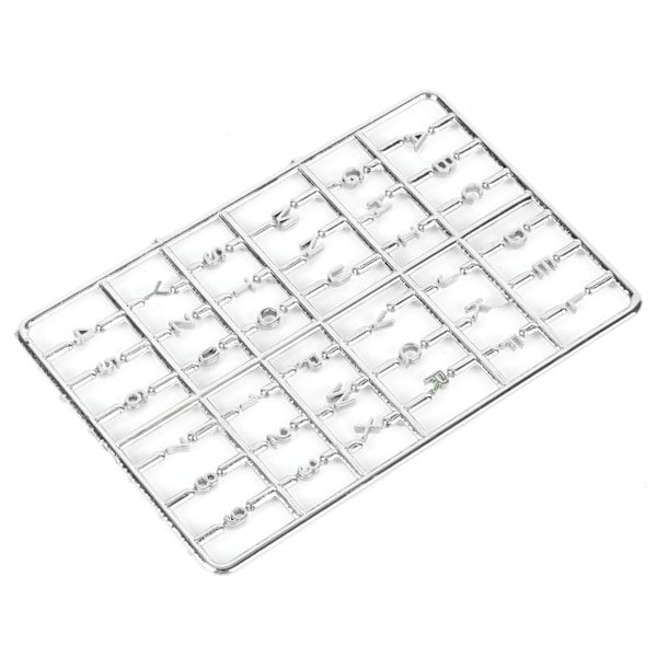 Dockhus Bokstäver Siffror Set 1/12 DIY Miniatyr Ytterdörrsmöbler Tillbehör Silver
