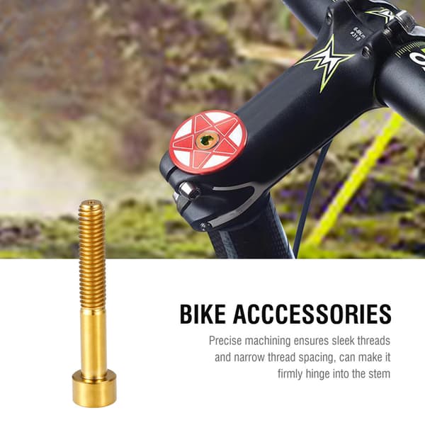 1 st Titanium Bicycle Headset Stem M6 Thread Bolt Bicycle Accessories (Gold M6-40)
