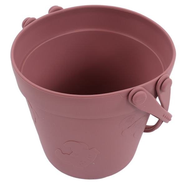 Silikon strandleksaker Babysand Leksaker Setet innehåller silikonhink Djurmodell Sandskyffel StringBrick Red