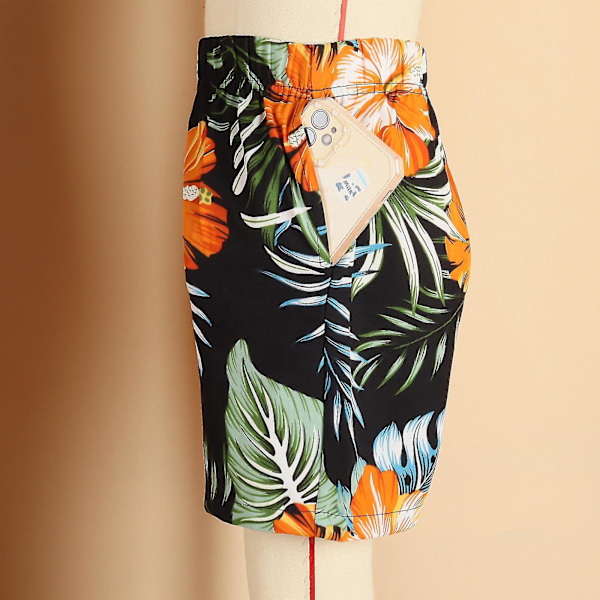 Havaijilainen Luau Perheen Yhteensovittavat Asut - Musta Kukallinen Teema