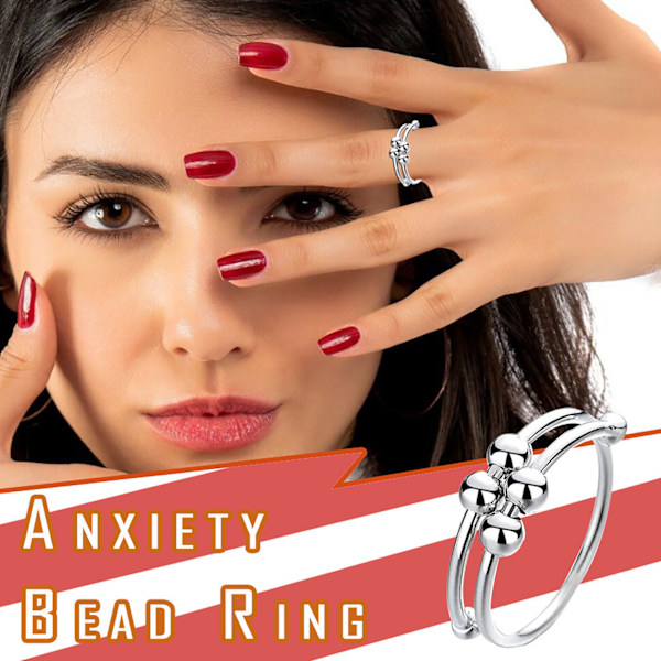 2 stk Fidget Ring Guld og Sølvlegering Reducer Angst Afslap Sinne Åbne Perler Ringe Kvinder Finger Tilbehør