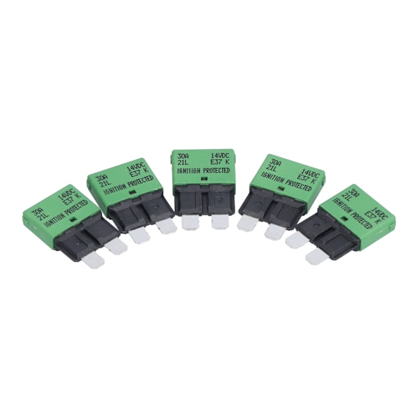 5 stk automatisk reset sikring 30A 14V DC ATC/ATO strømbryder til RV Caravan Marine Båd Stereo Forstærker