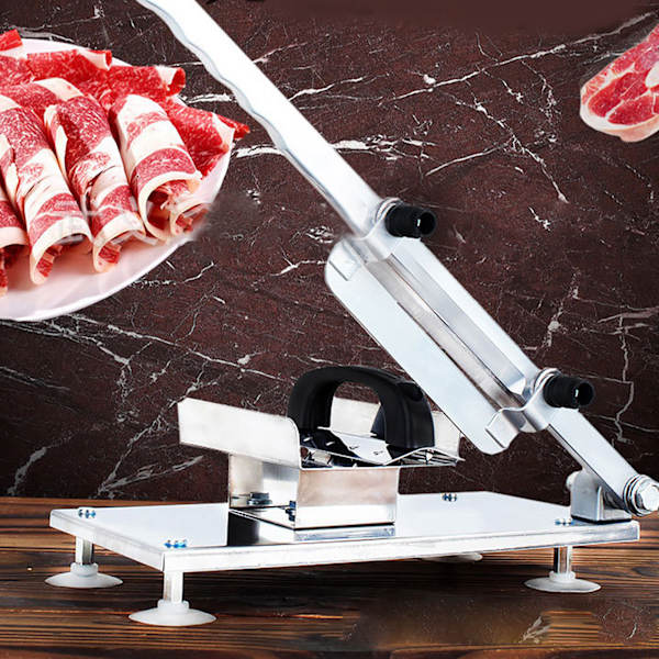 Multifunktionell hushållsmanuell frysning av kött nötkött fårkött ark rullskärare skivningsmaskin multifunktionell köttskärare