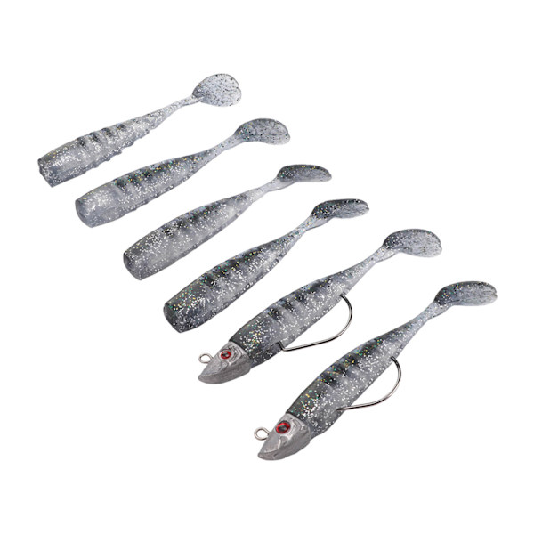 2 set silikon artificiellt fiskebete Mjukt fiskedrag för saltvatten Sötvatten Grön Svart