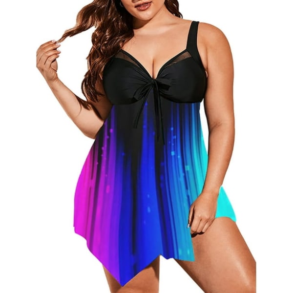 Julycc Naisten Plus Size Tankini Baddräkt Beaching Bad Bikini Badkläder Set