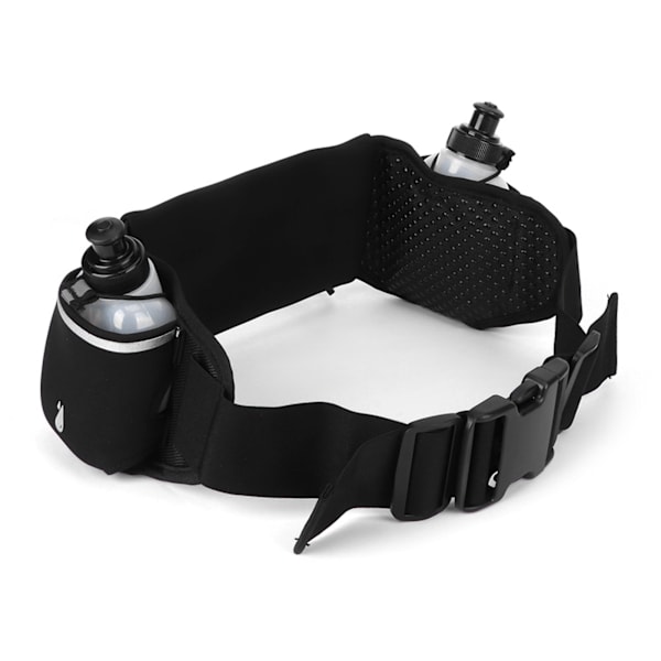Löparbälte med vattenflaska Utomhussport Vattentät midjeväska Bottle Set Black