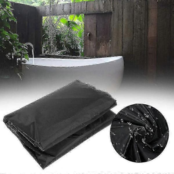 Fyrkantigt bubbelbadskydd för spabad, elastiskt vattentätt solskydd black 218*218*30cm