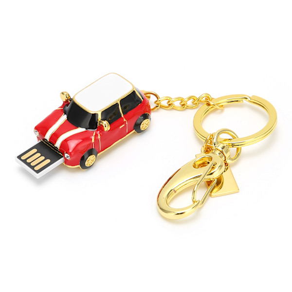U Disk USB 2.0 Bilmodell Flash Drive Minne Tecknad Metall Gåva Datortillbehör Röd 64GB