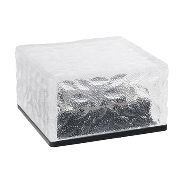 Solar Ground Light Ice Brick Form Automatic Light Control Switch Waterproof Outdoor Landscape Lamp with Battery White Light