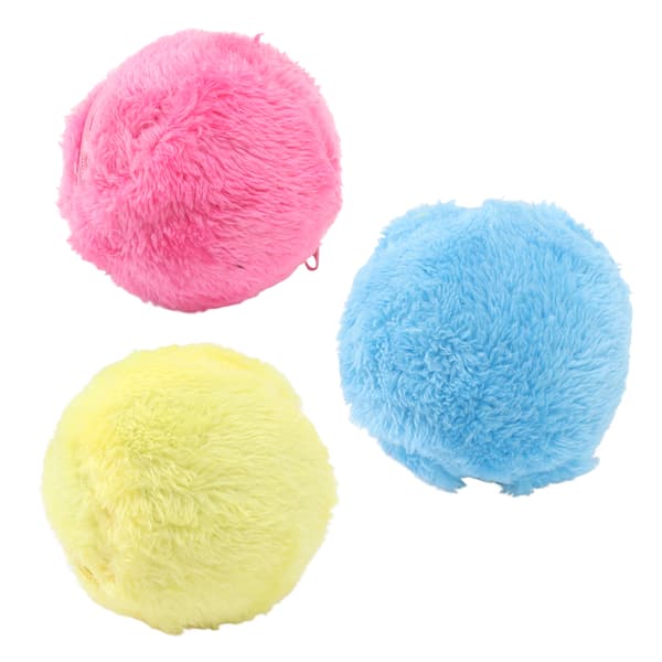 Automatic Rolling Ball Cleaner Attracts Attention Pet Interactive Roller Ball Toy with Plush Cover