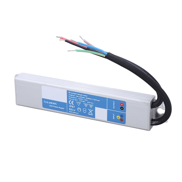 LED-drivrutin IP67 Vattentät LED-strömförsörjningstransformatoradapter för LED-ljus extern ingång 100‑240VAC DC24V 40W