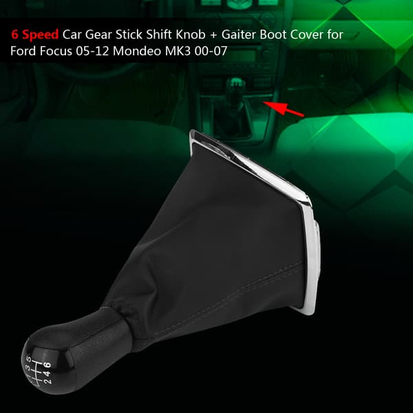6-trins Gear Stick Shift Knob Gaiter Boot Cover til Ford Focus MK2 2004-2008