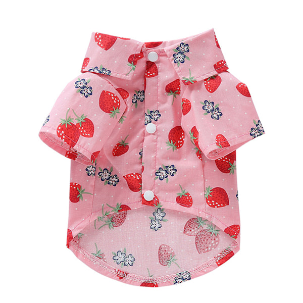 Hundskjorta Hudvänlig Andas modetvättbara husdjurskläder för vårsommar XZCS16 Strawberry Pink S