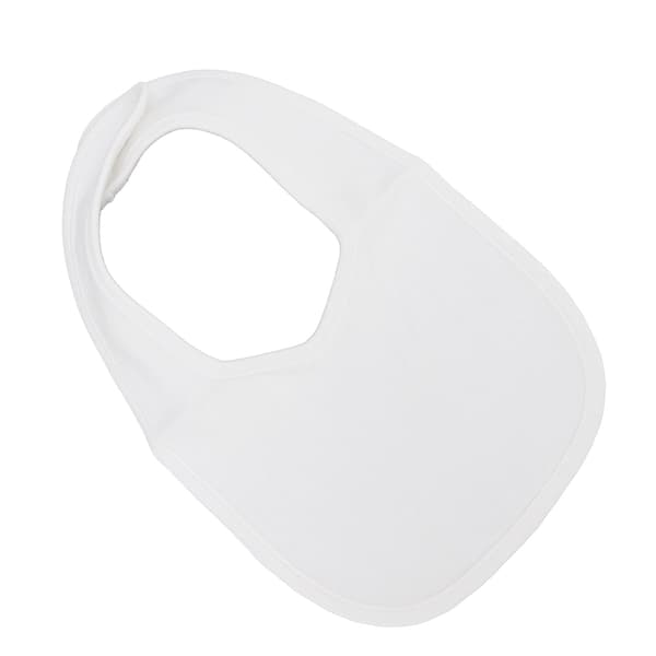 Baby Bib Cotton Pure White Double Layer Adjustable Soft Comfortable Machine Washable Bib with Button for Toddlers