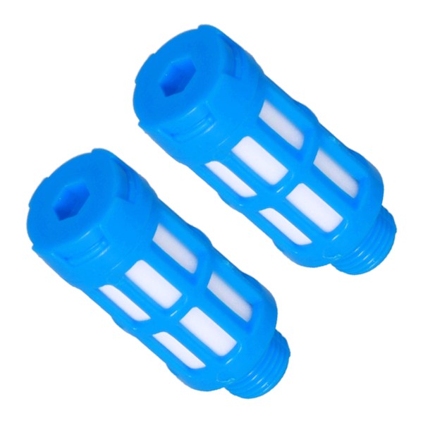 Pneumatisk støjdæmper i plast Luftledning Flow Control Udstødningsstøjdæmper Kompressor Fitting Blue50Pcs PSU-01