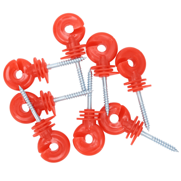 50 st stängselisolatorskruv i regntätt solskydd Plaststål Elektriska stängselisolatorer för elektroniskt stängsel Röd