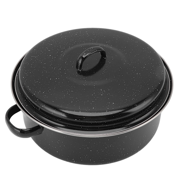 Stegepande med Sort Sprækket Overflade Husholdningsbrug Non Stick BBQ Gryde Stegepande med Låg til Ristet Sødkartoffel Kastanjer Jernbeskyttelse 28cm